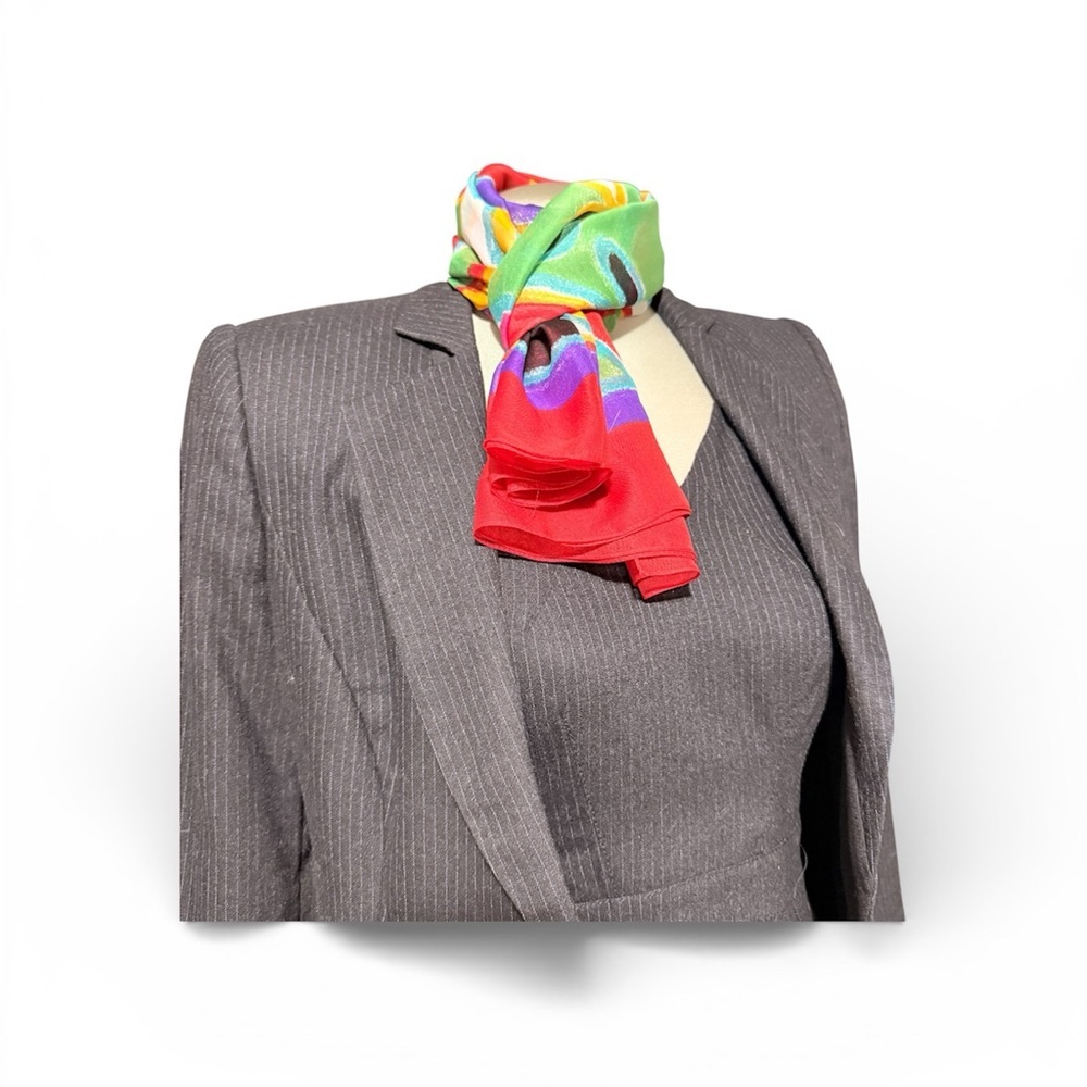 Pier Olivier Paris Red and Purple Scarf Vintage